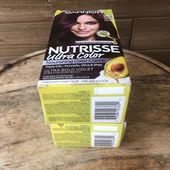 2 Pack Garnier Nutrisse Ultra Color Nourishing Color Creme V2Dark Intense Violet - Picture 6 of 6